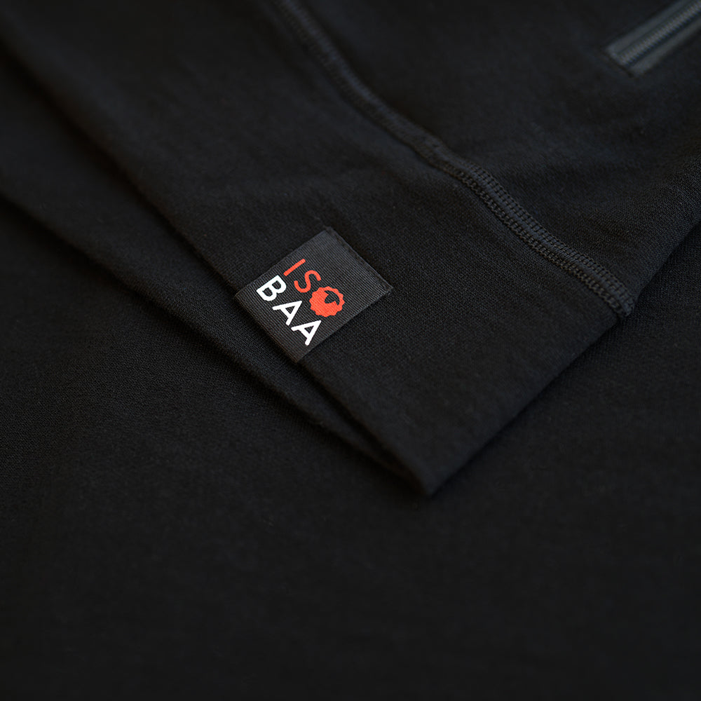 Isobaa | Mens Merino 260 Casual Hoodie (Black) | The best in warmth and versatility: Isobaa 260gm midweight Merino wool hoodie.