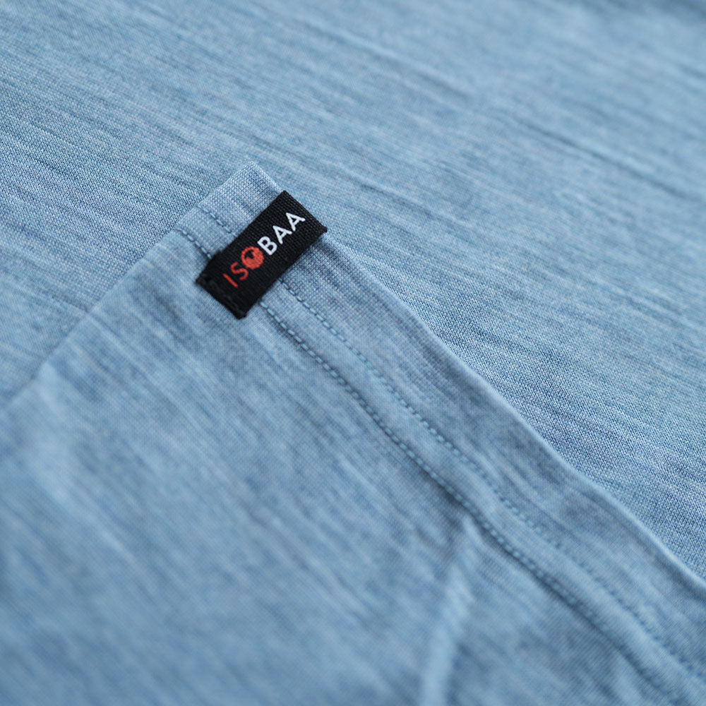 Isobaa | Womens Merino 150 Mountains Tee (Sky/Petrol) | Gear up for adventure with our superfine Merino Tee.