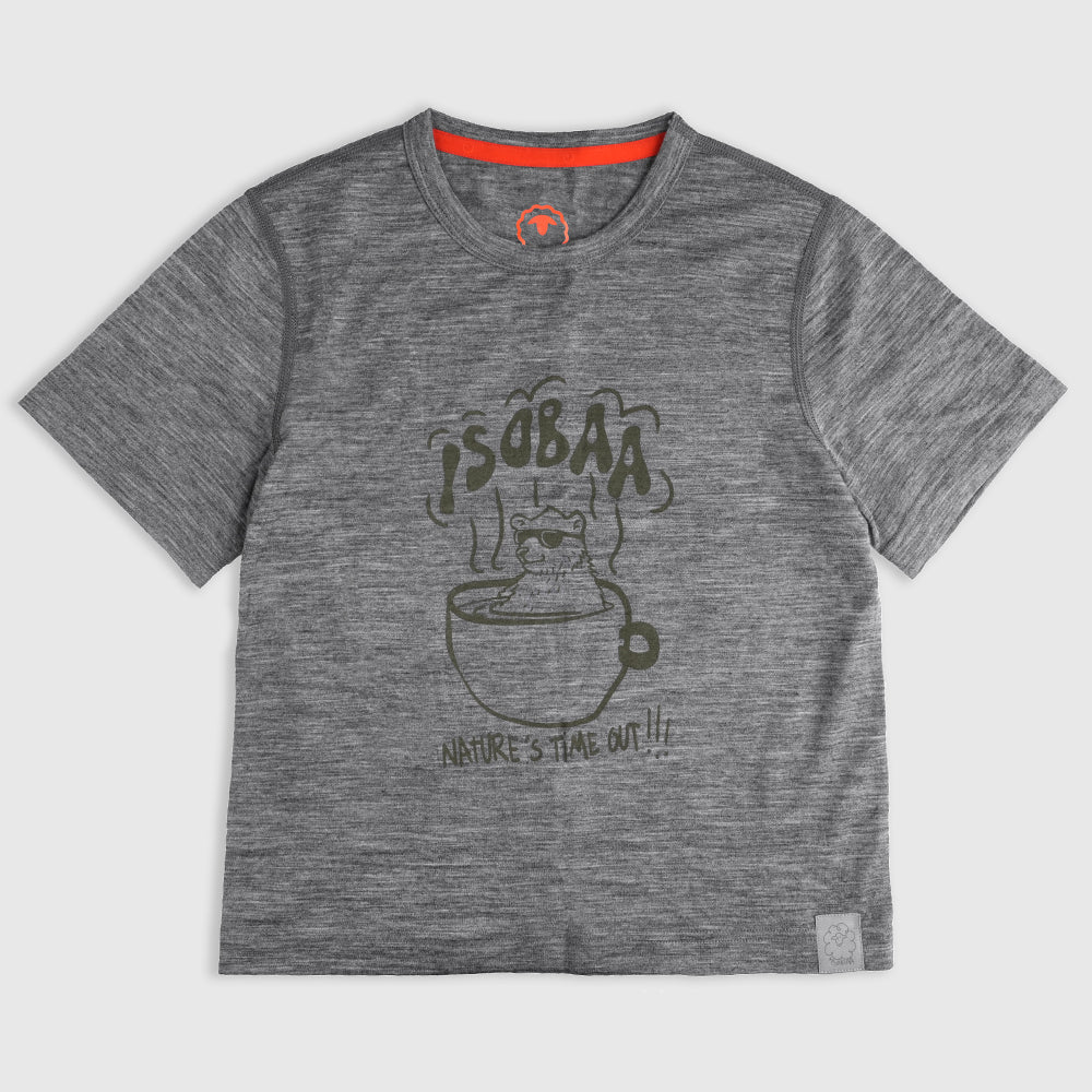 Junior Merino 150 Natures Time Out SS Tee (Charcoal)