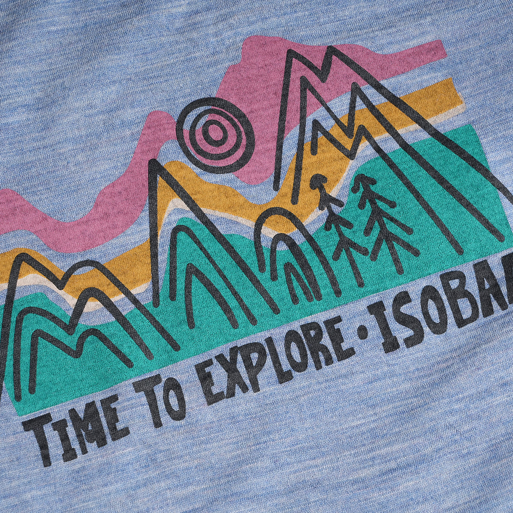 Junior Merino 150 Time to Explore LS Tee (Sky)