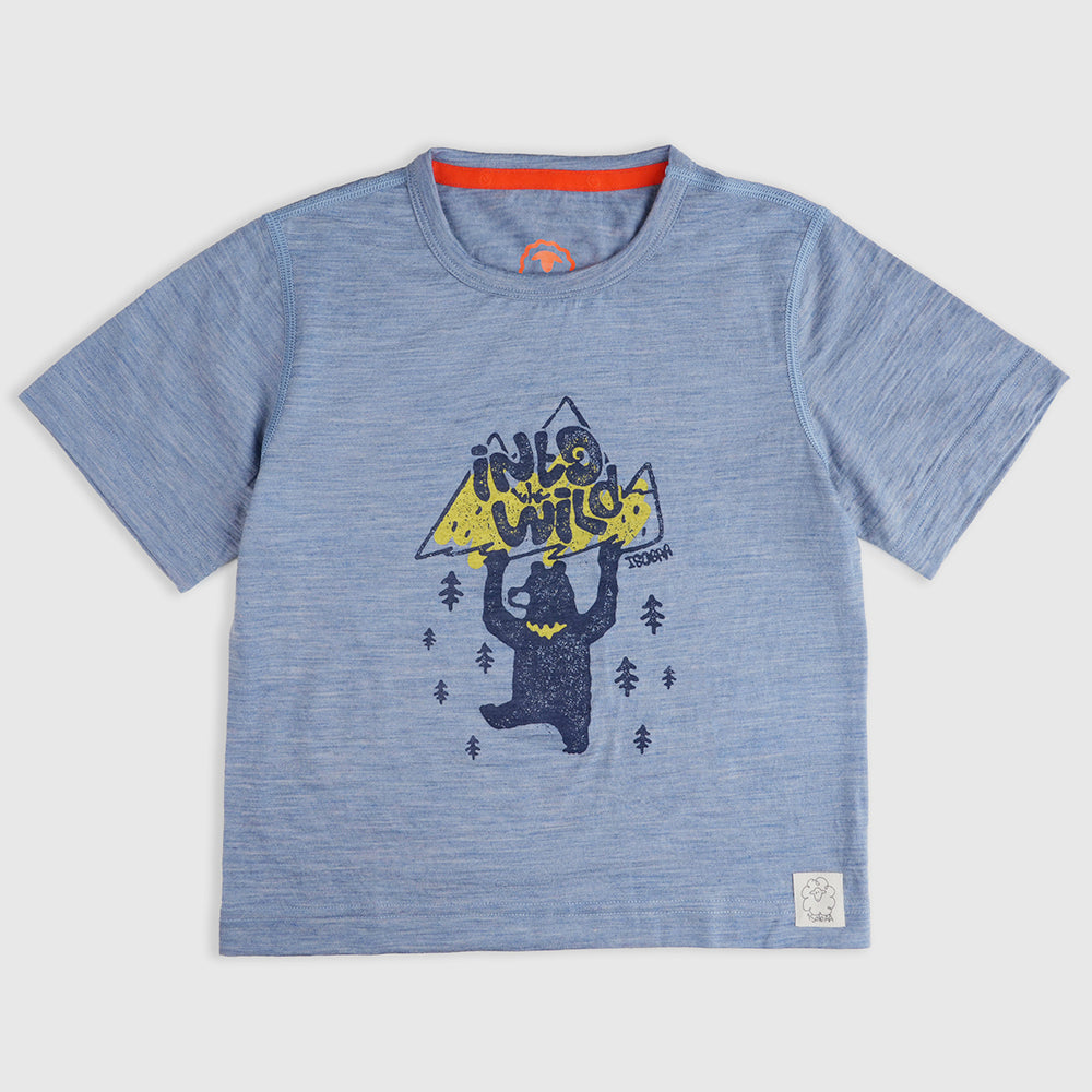 Kids Merino 150 Into The Wild SS Tee (Sky)
