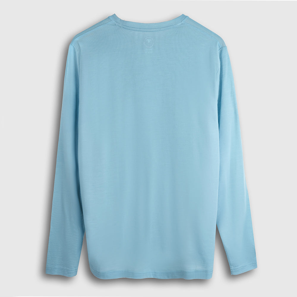 Mens Merino Blend 125 Ultrafine LS Crew (Lagoon)