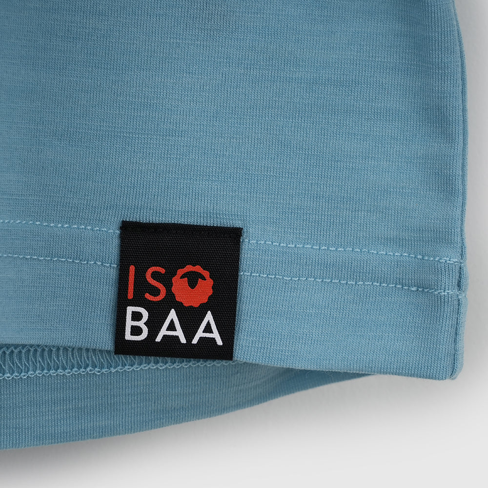Mens Merino Blend 125 Ultrafine SS Crew (Lagoon)