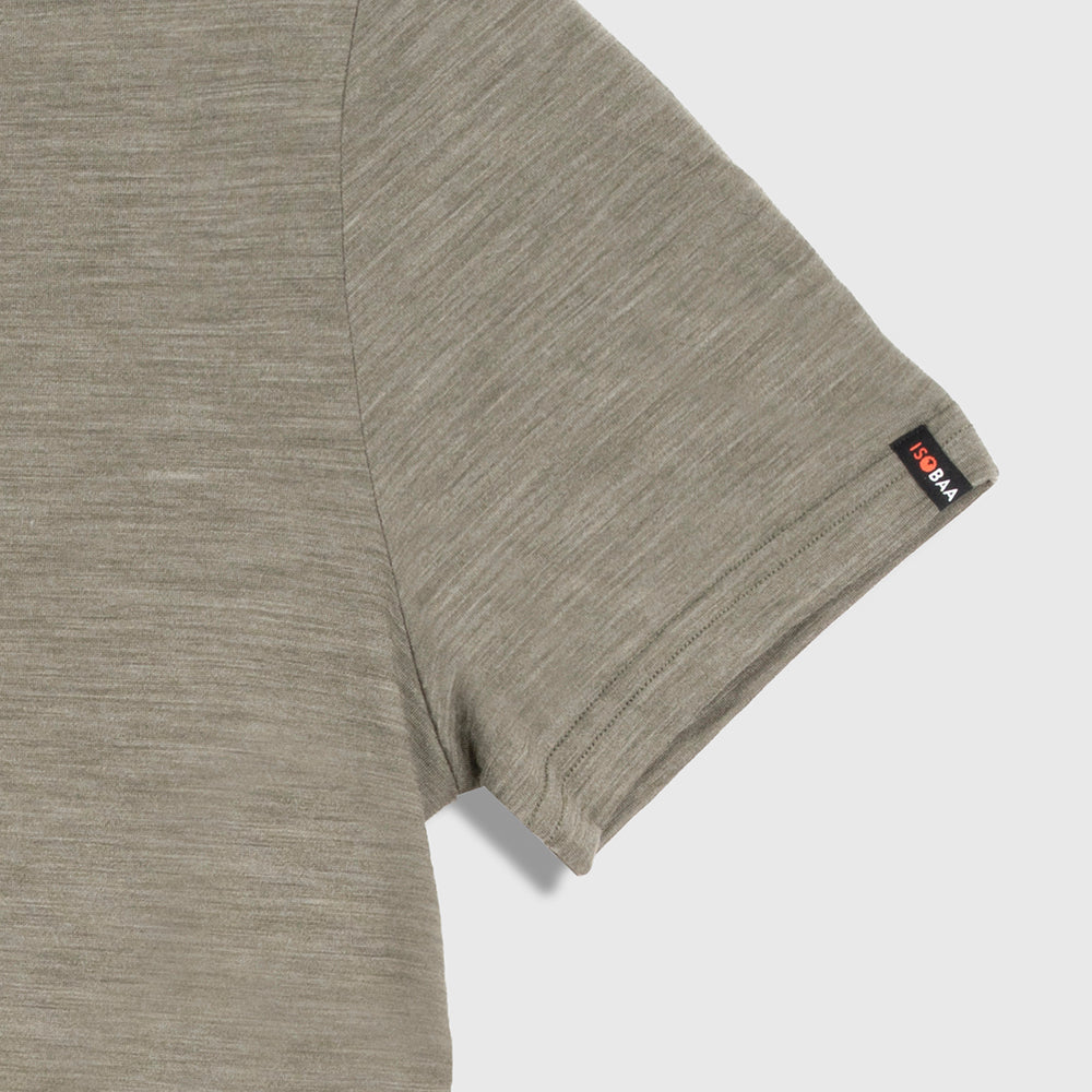 Mens Merino 150 Emblem Tee (Olive/Jute)