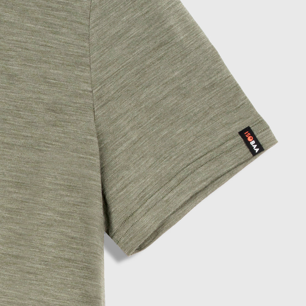 Mens Merino 150 Sketched Sunset Tee (Olive/Dull Gold)
