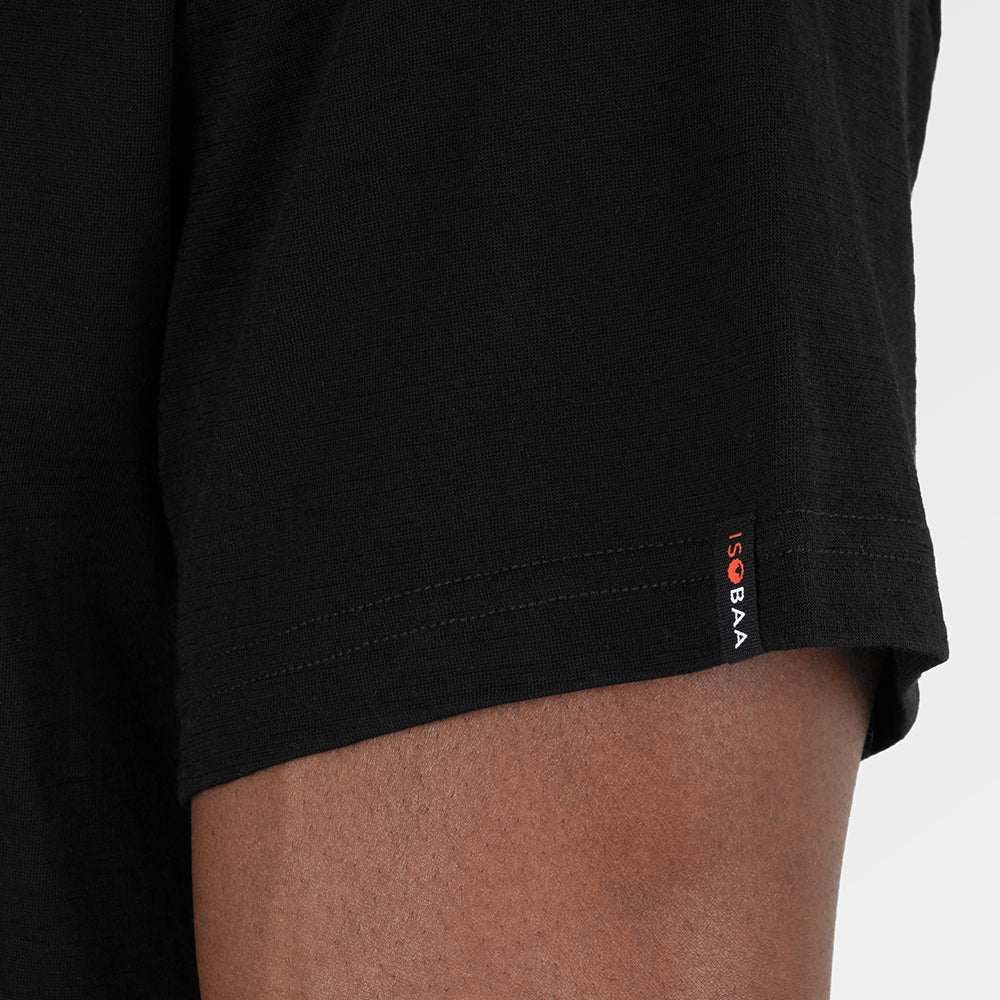 Mens Merino 150 Short Sleeve Relaxed Crew (Black)
