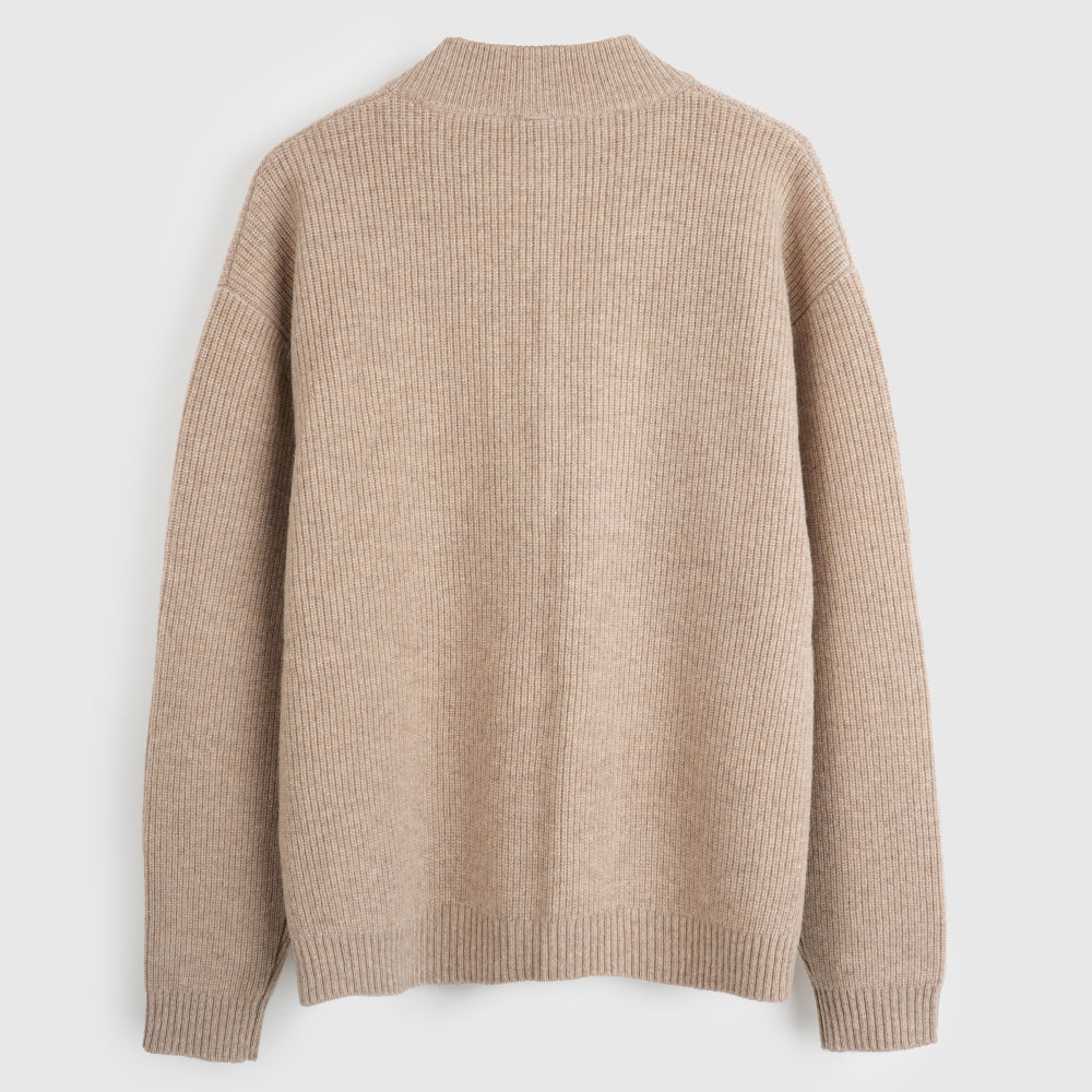 Herren Herdwick Merino Pullover mit Halbreißverschluss (Natural)