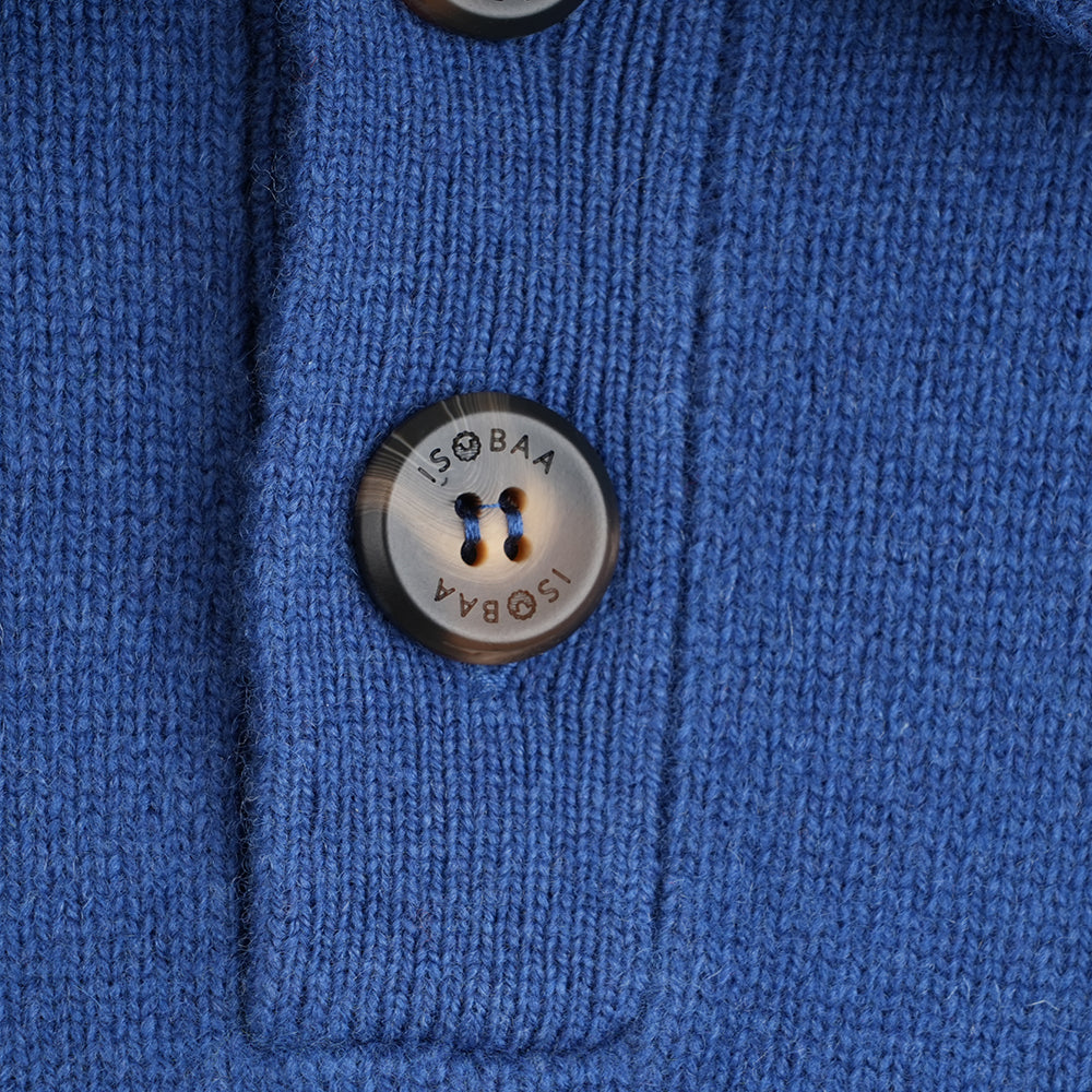 Homme Pull polo en mérinos Solace (Denim)