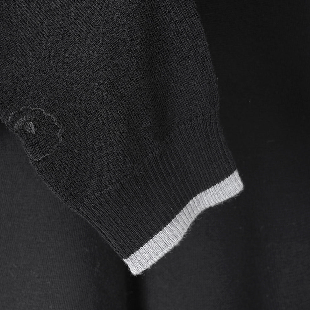 Homme Pull col V en mérinos Woolsey (Black)