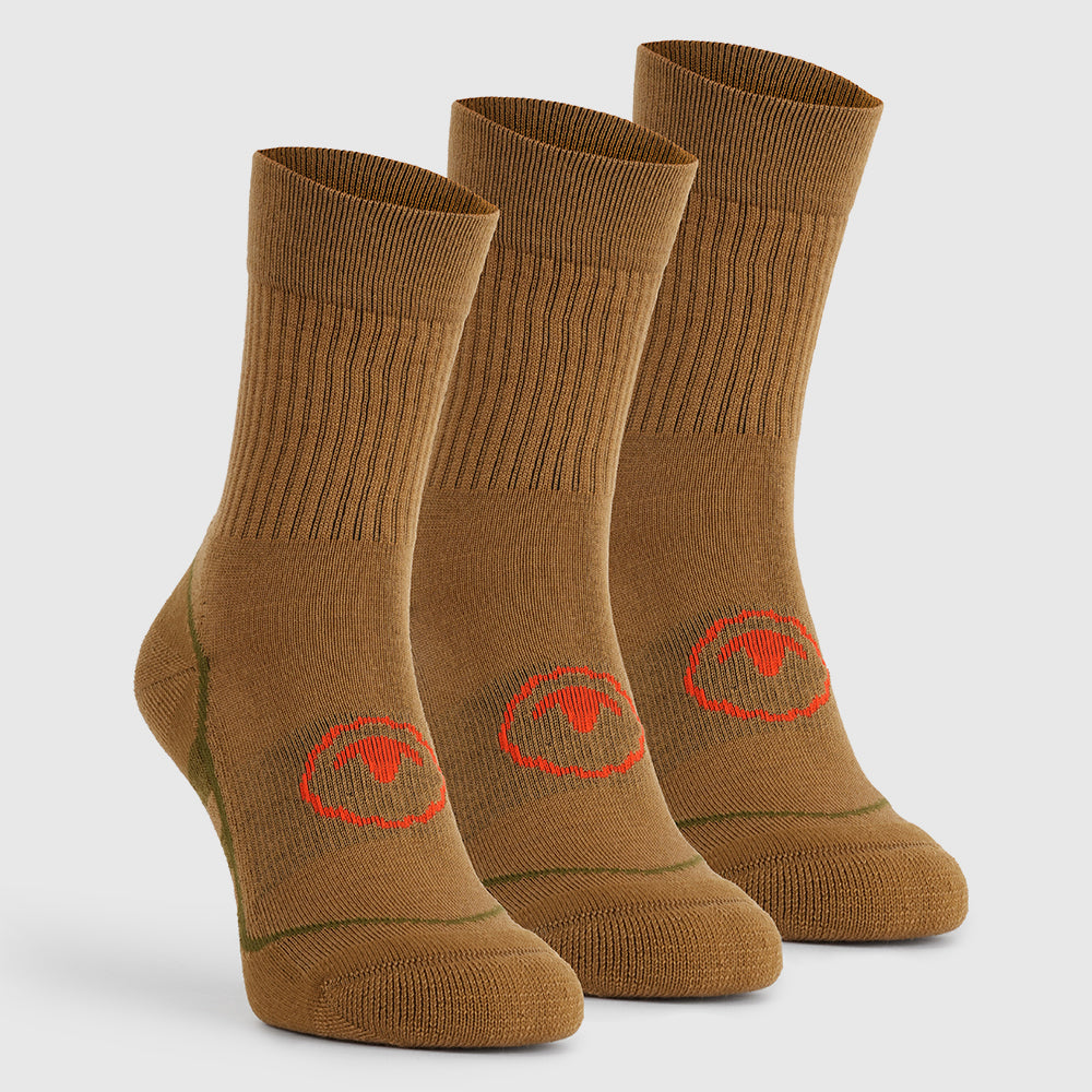 Merino Blend Hiking Socks (3 Pack - Dull Gold)
