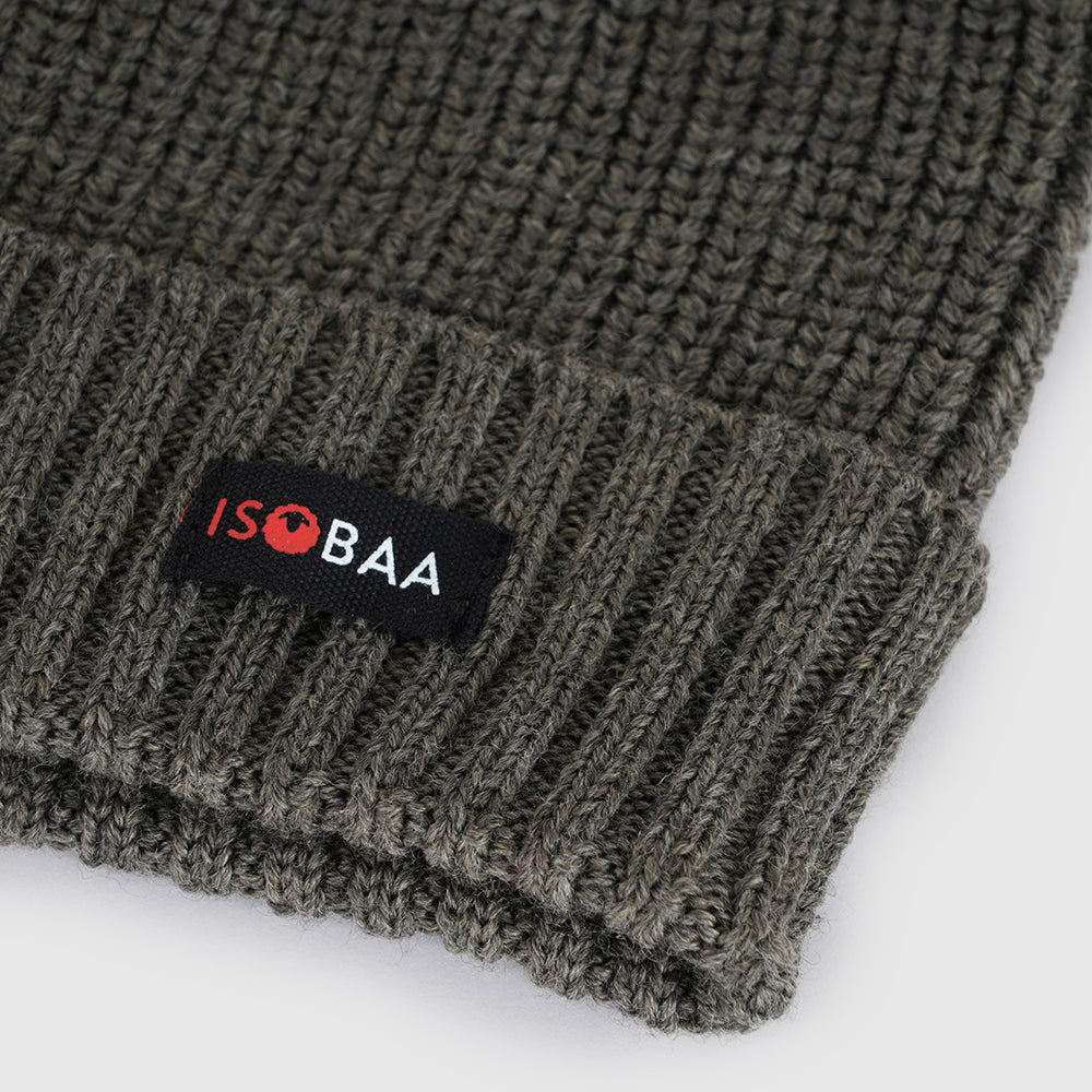 Merino Fisherman Beanie (Dark Olive)