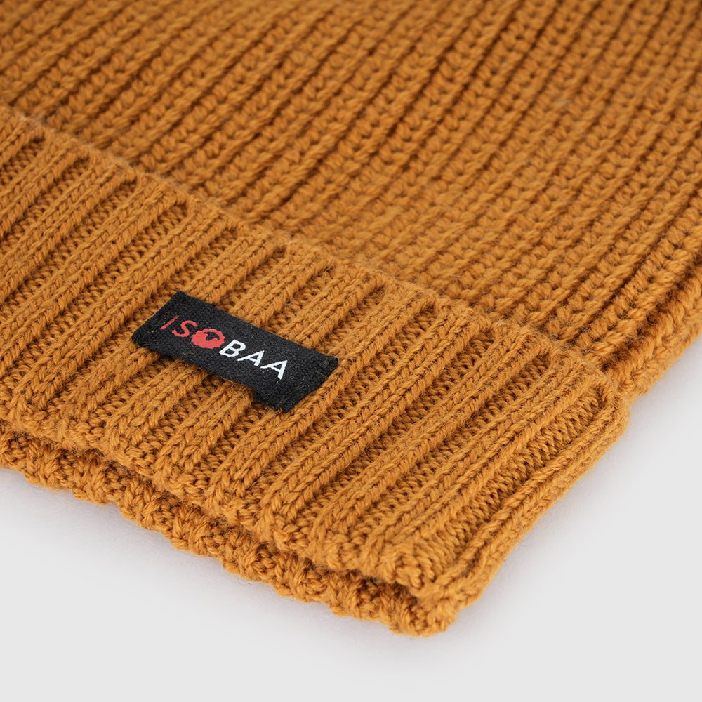 Merino Fisherman Beanie (Mustard)