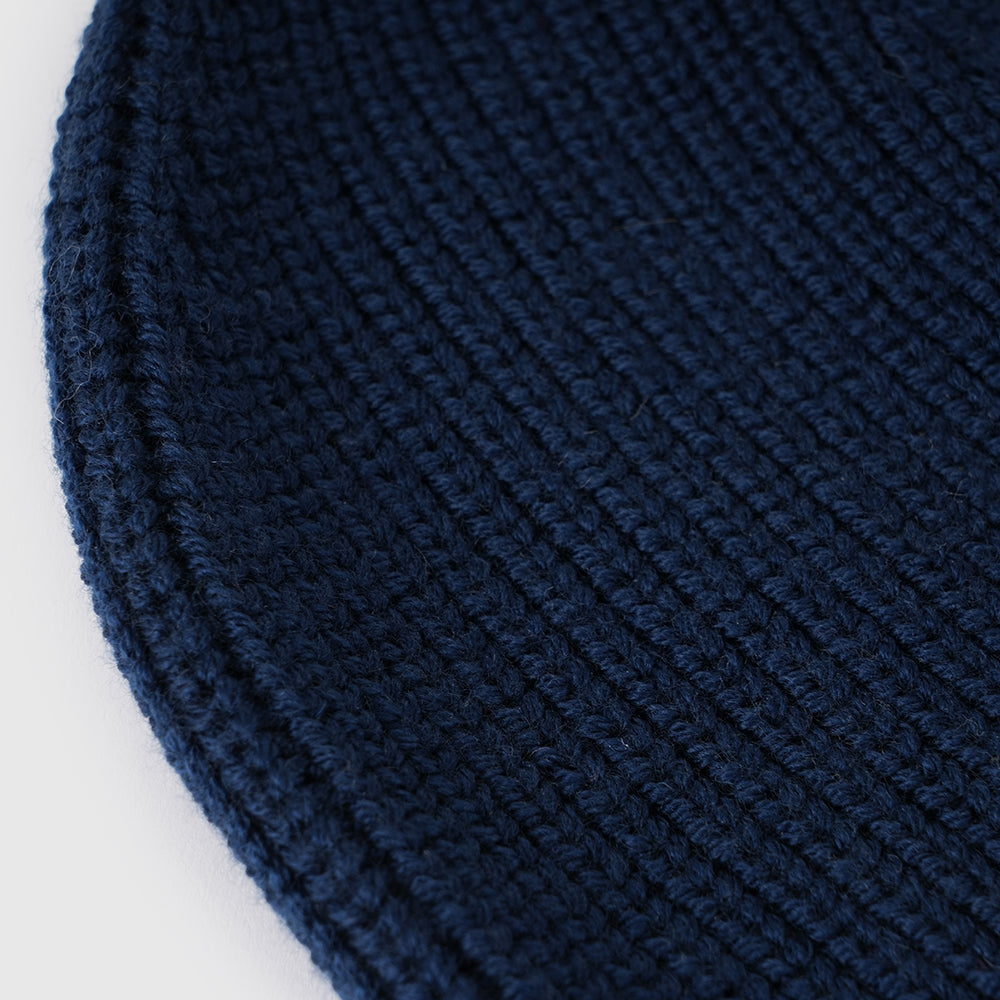 Merino Fisherman Beanie (Navy)