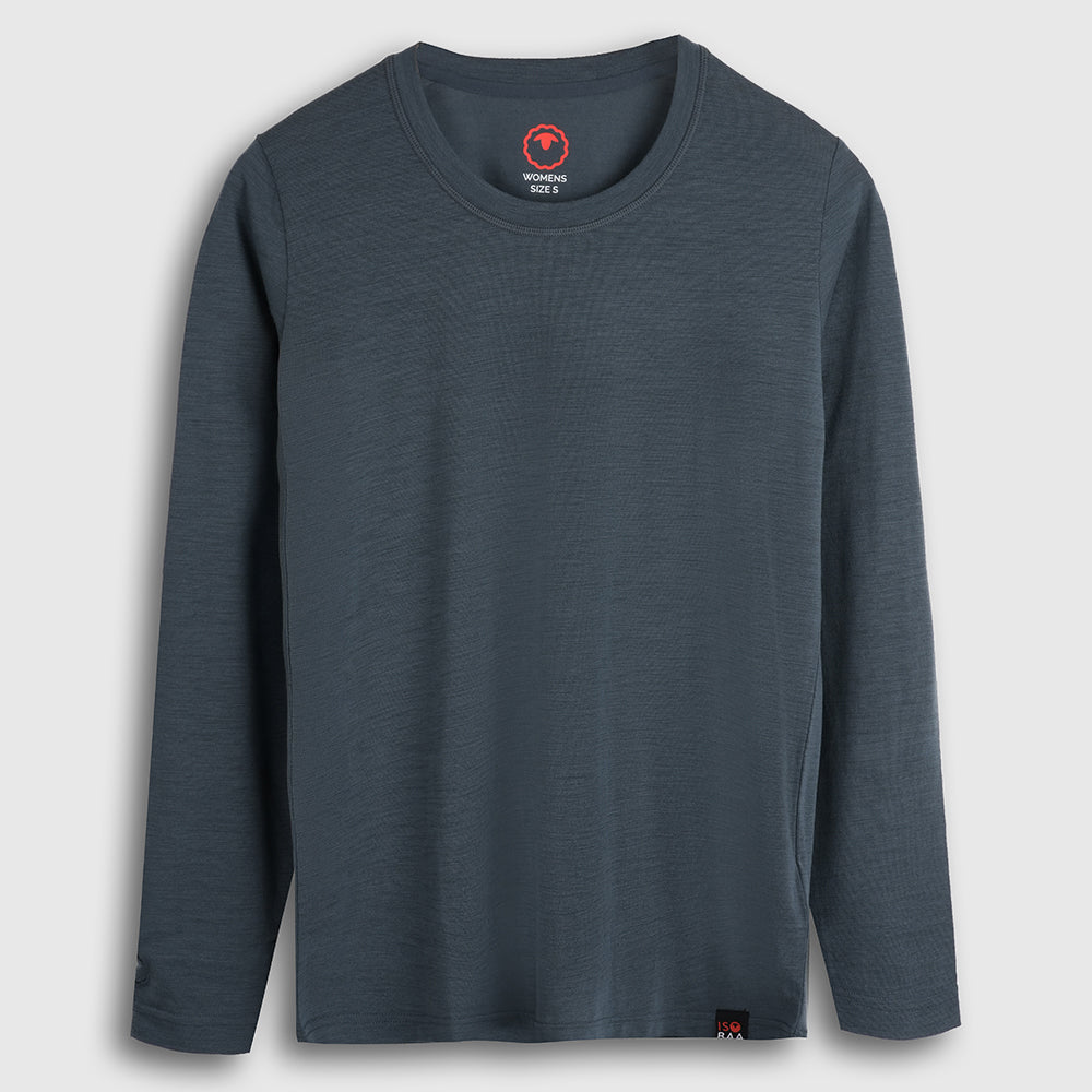 Womens Merino Blend 125 Ultrafine LS Crew (Turbulence)