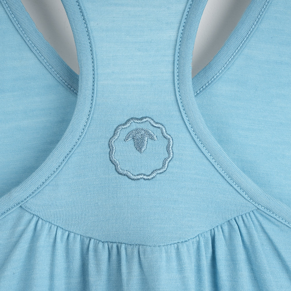Womens Merino Blend 125 Ultrafine Racer Vest (Lagoon)