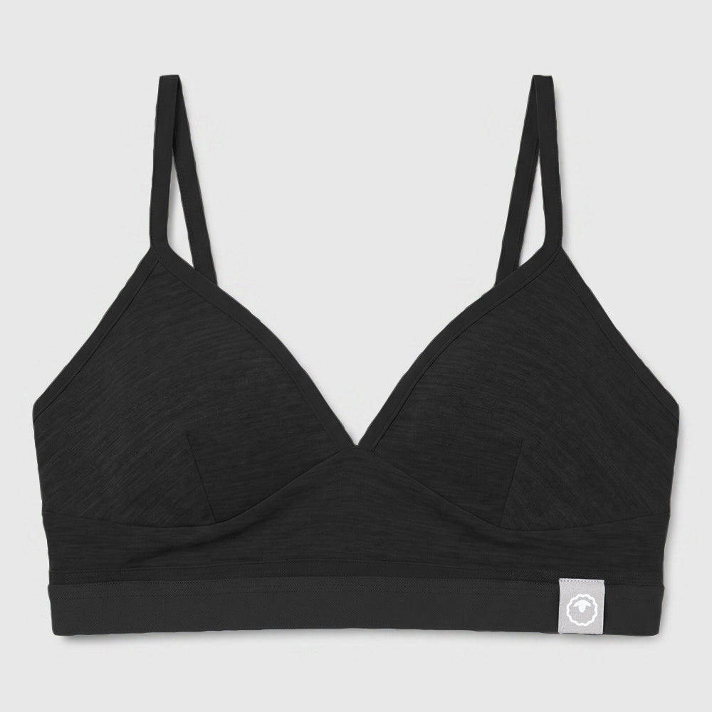 Womens Merino Blend 160 Bralette (Black Melange)
