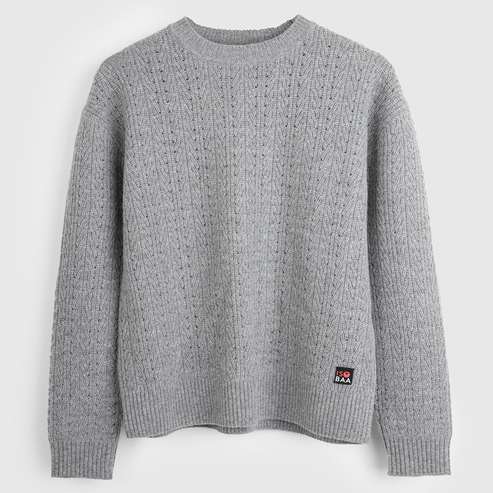 Femme Pull col rond en mérinos Clover (Heather)