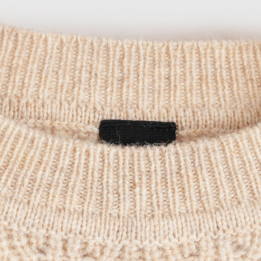 Femme Pull col rond en mérinos Clover (Oatmeal)