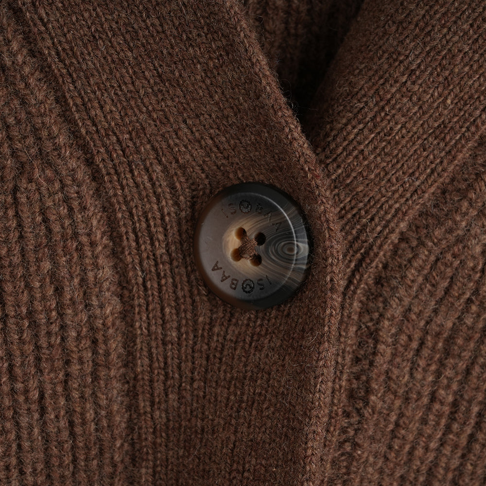 Femme Cardigan en mérinos Herdwick (Brown)