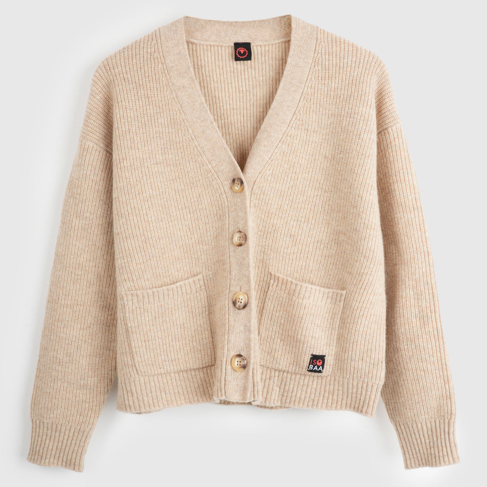 Femme Cardigan en mérinos Herdwick (Oatmeal)