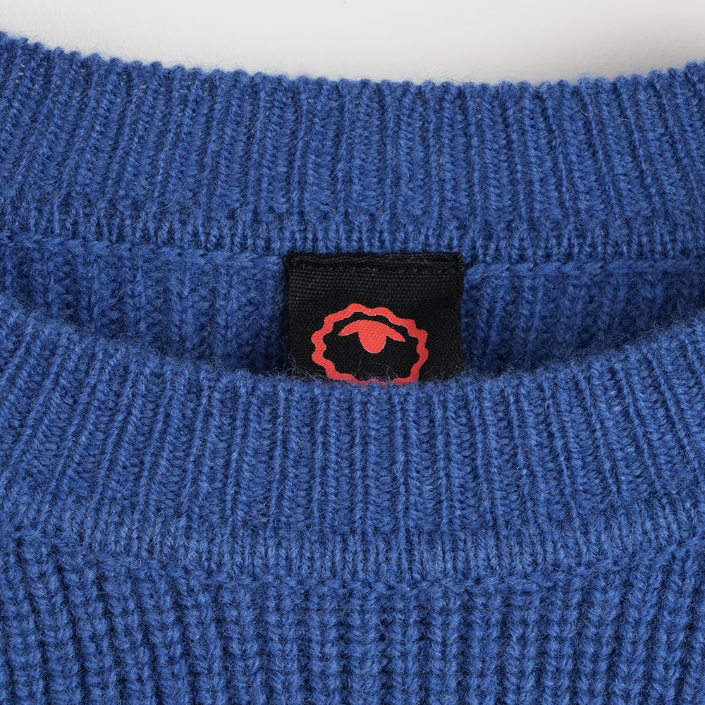 Femme Pull col rond en mérinos Herdwick (Denim)