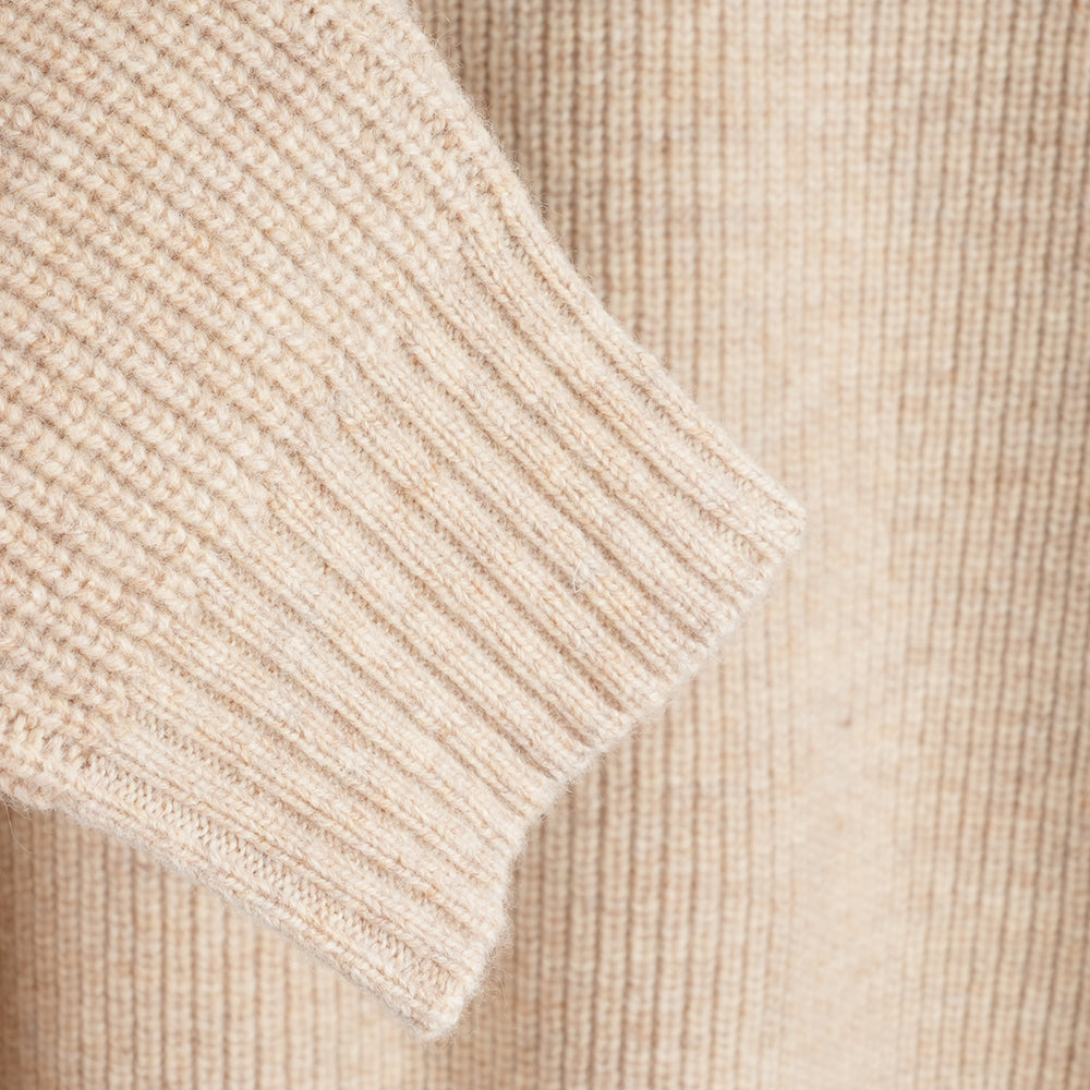 Femme Pull col rond en mérinos Herdwick (Oatmeal)