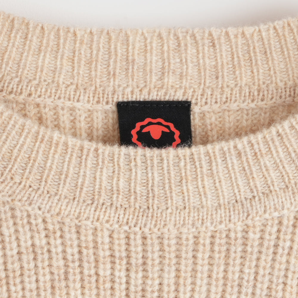 Femme Pull col rond en mérinos Herdwick (Oatmeal)