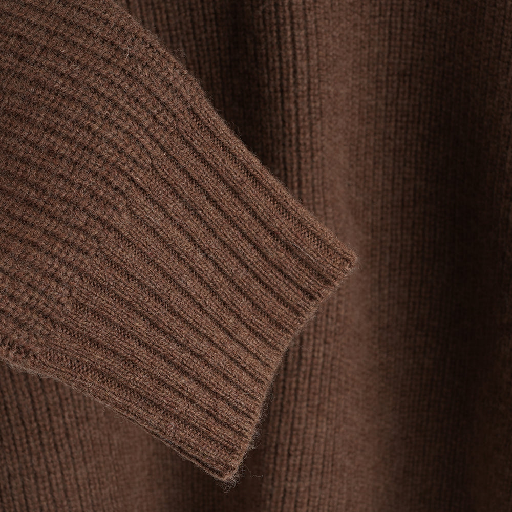 Womens Herdwick Merino Funnel Neck Sweater (Brown)