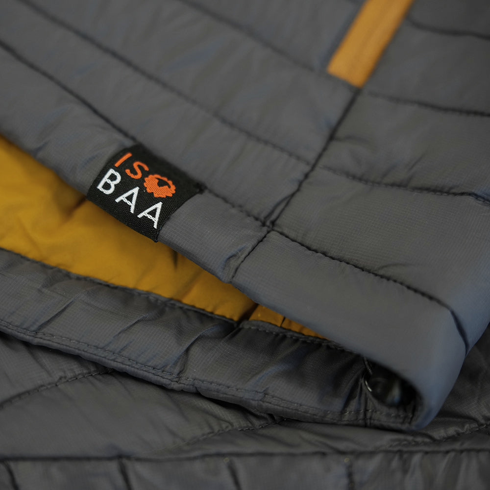 Isobaa Womens Merino Wool Insulated Jacket (Smoke/Mustard)