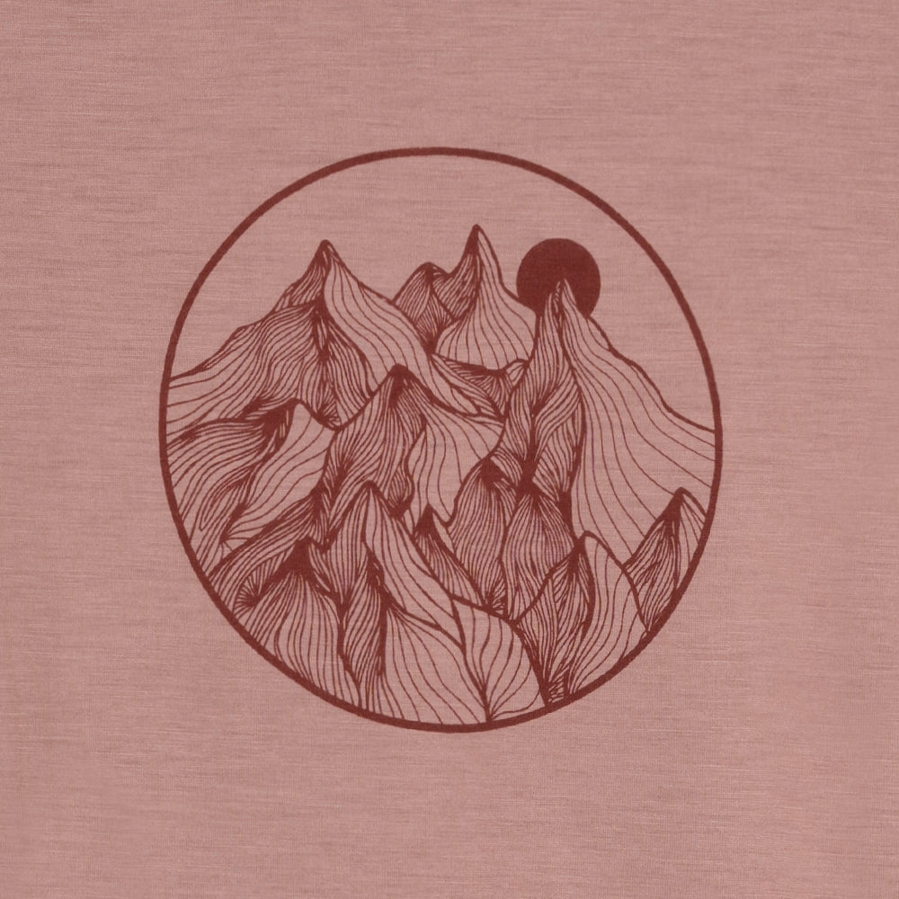 Womens Merino 150 Mountains Tee (Burlwood)
