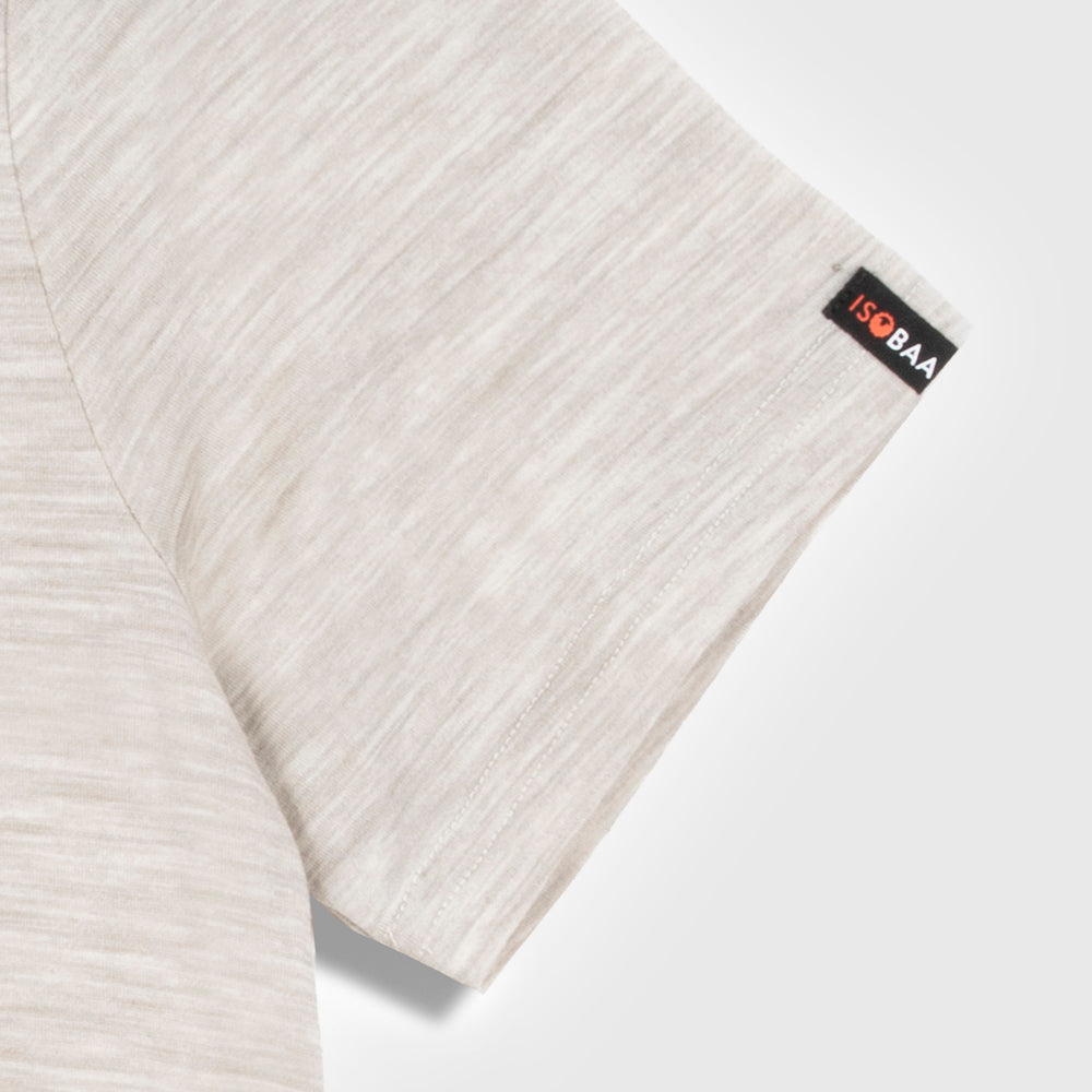 Womens Merino 150 Sketched Sunset Tee (Jute/Denim)