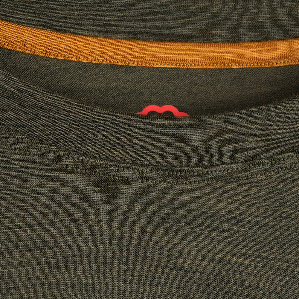 Womens Sketched Horizon Merino 150 LS Relaxed Tee (Dark Olive)