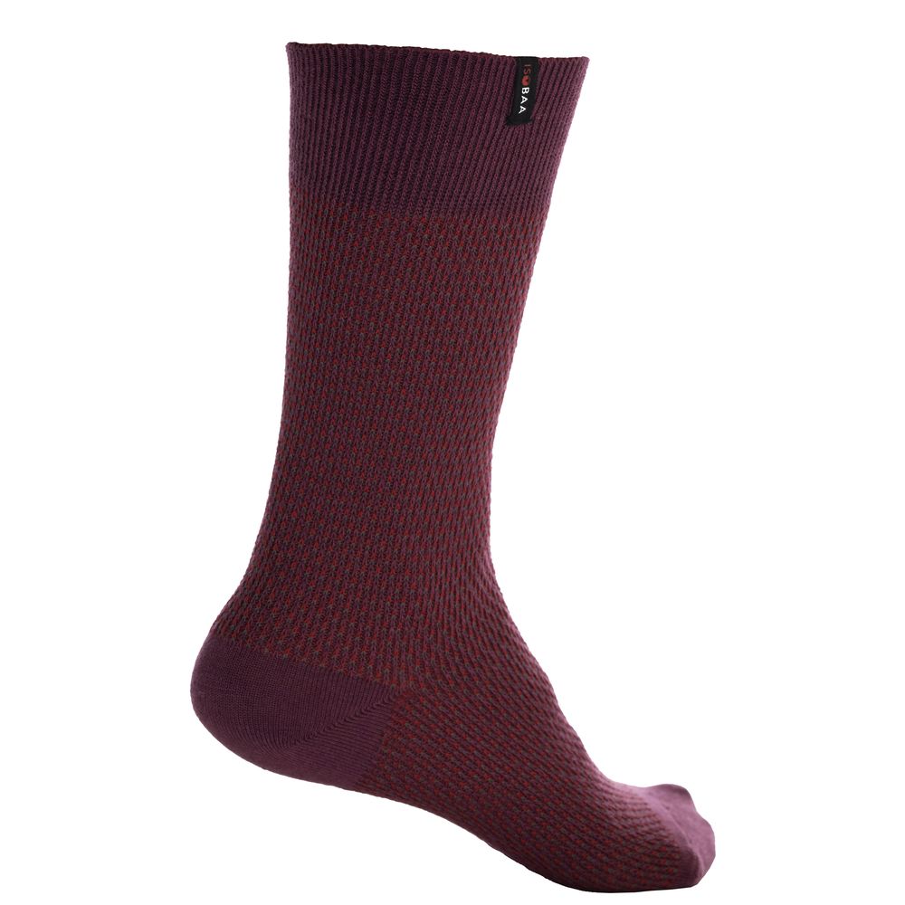 Isobaa | Merino Blend Moss Stitch Socks (Wine/Red) | Isobaa's Merino blend moss-stitch socks are a must-have addition to your sock drawer with their cosy texture and natural Merino wool benefits.