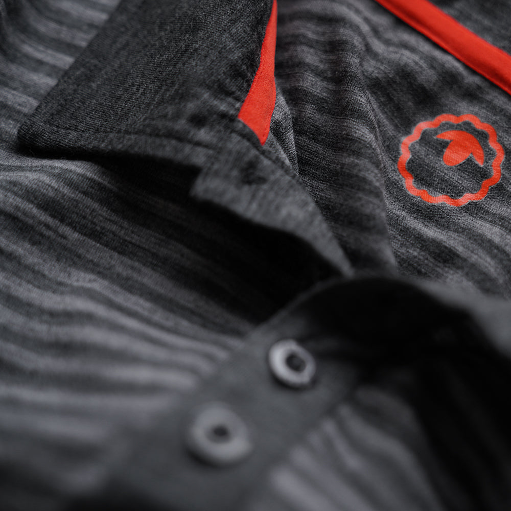 Isobaa | Mens Merino 180 Short Sleeve Polo Shirt (Stripe Smoke/Charcoal) | The ultimate Merino wool polo – perfect for weekend hikes, bike commutes, post-adventure coffee stops, office days, and everything in-between.