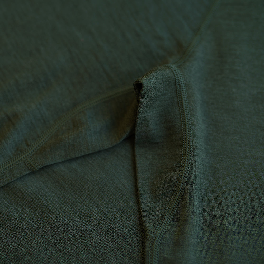 Isobaa | Mens Merino 200 Zip Neck Hoodie (Forest) | The ultimate 200gm Merino wool hoodie.