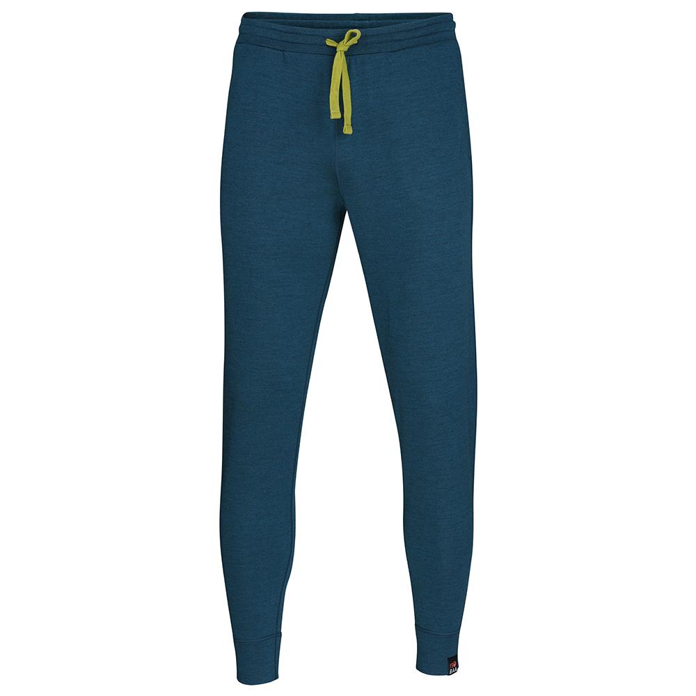 Isobaa | Mens Merino 260 Lounge Cuffed Joggers (Petrol/Lime) | Discover unparalleled comfort and versatility with our luxurious 260gm Merino wool lounge joggers.