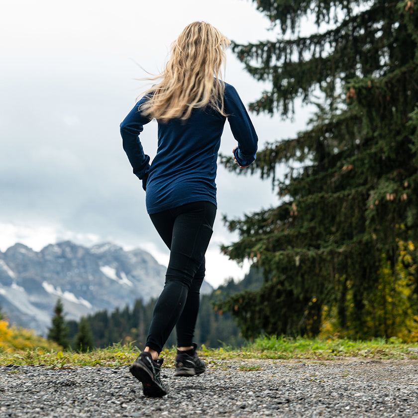 Isobaa | Womens 260 Merino Active Tights (Black) | Gear up for cold weather with the Women's 260 Merino Active Tights, designed to keep you warm, dry, and comfortable during your most demanding activities | Model: Estelle