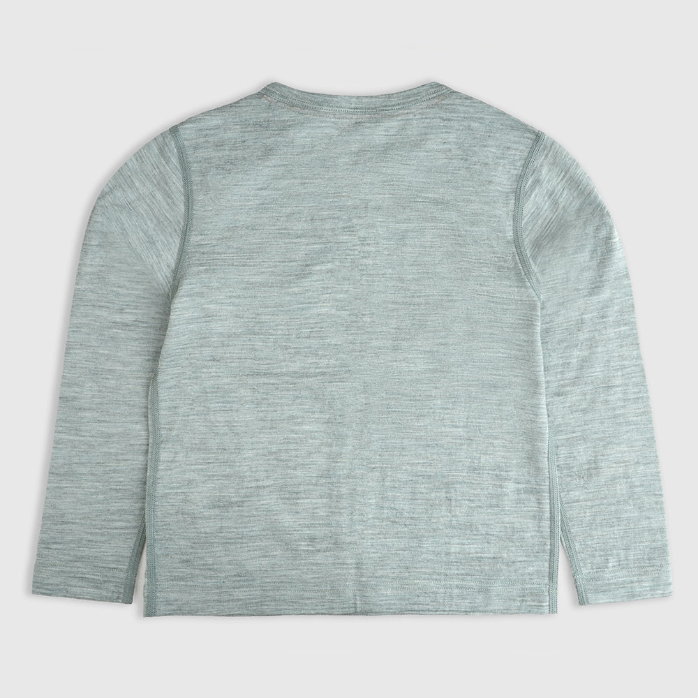 Junior Merino 150 Into The Wild LS Tee (Agave)