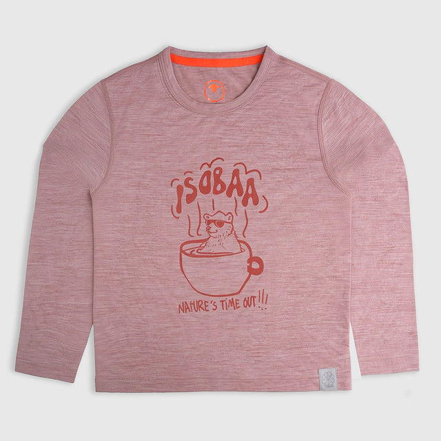 Junior Merino 150 Natures Time Out LS Tee (Burlwood)
