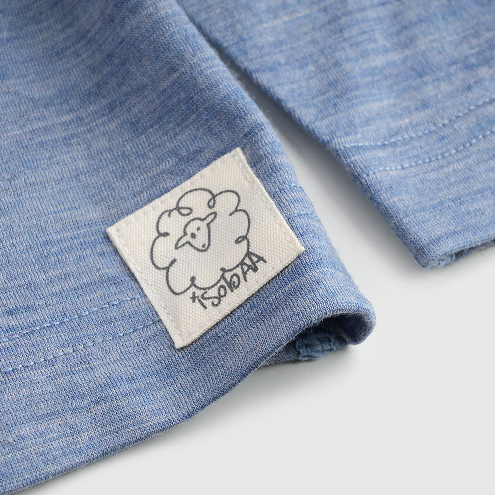 Junior Merino 150 Natures Time Out LS Tee (Sky)