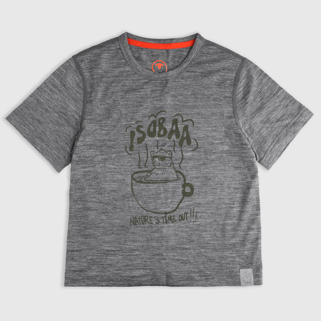 Junior Merino 150 Natures Time Out SS Tee (Charcoal)