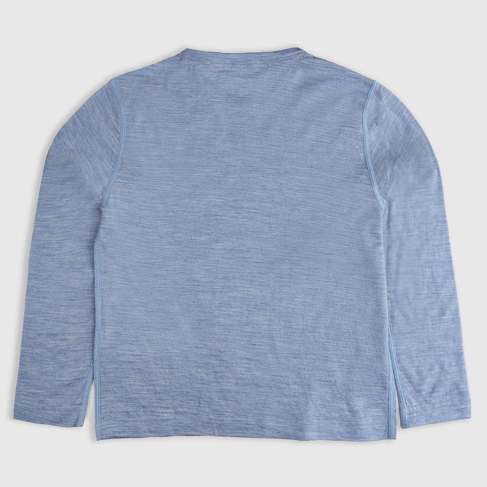Junior Merino 150 Time to Explore LS Tee (Sky)