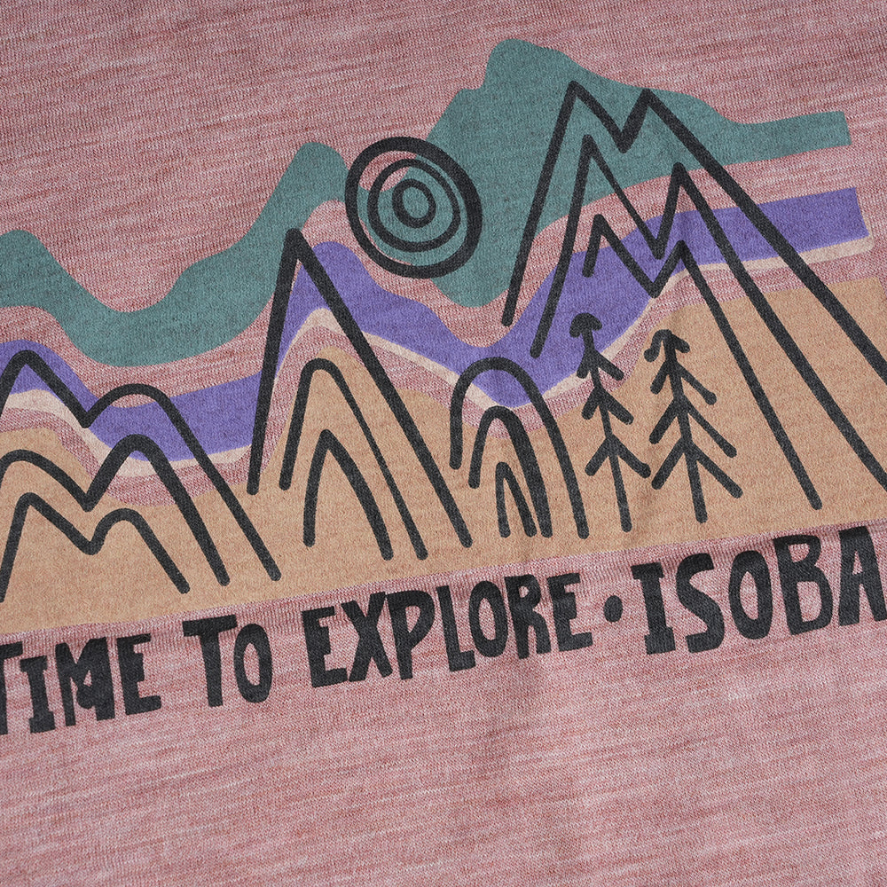Junior Merino 150 Time to Explore SS Tee (Burlwood)