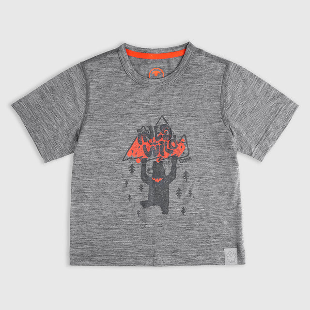 Kids Merino 150 Into The Wild SS Tee (Charcoal)