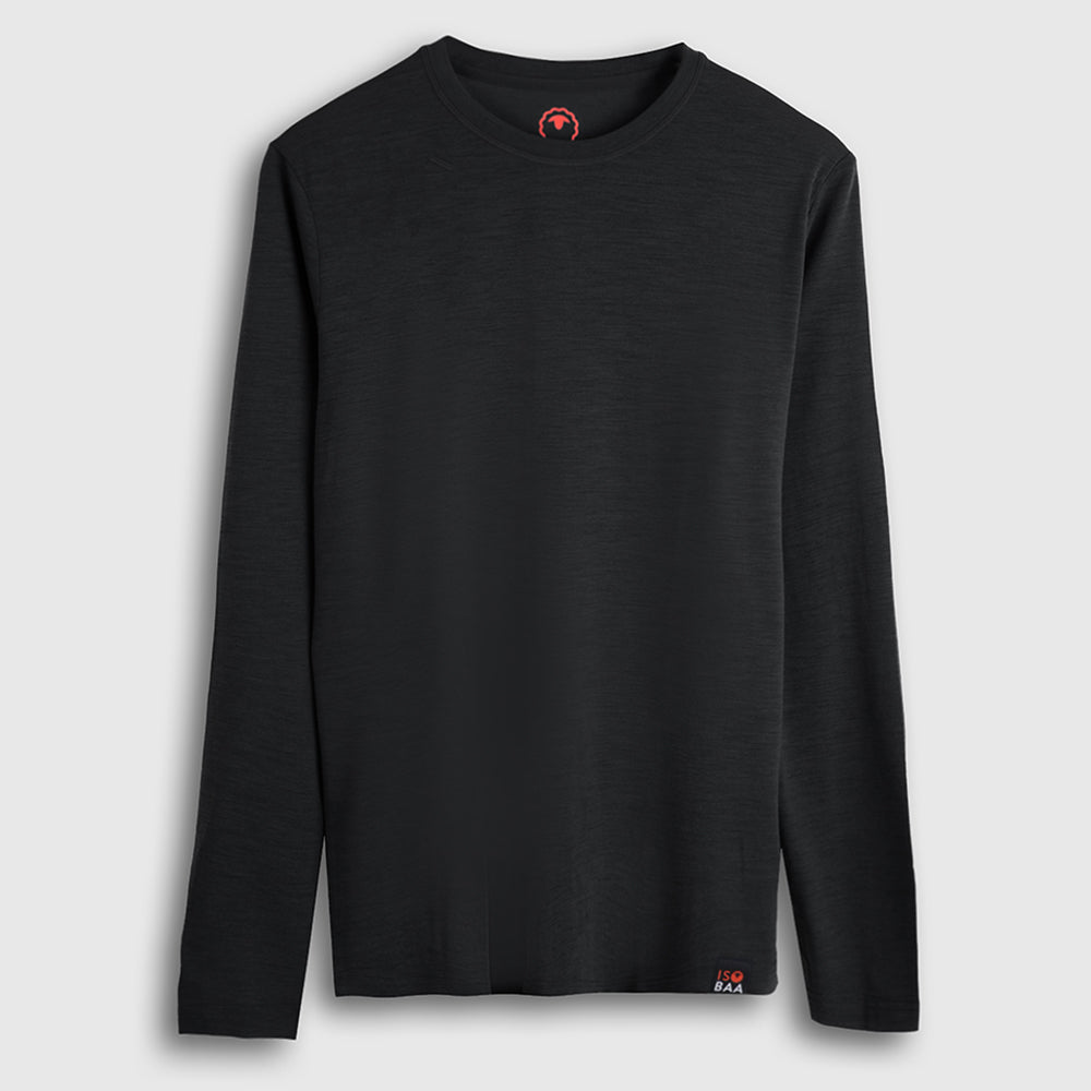Mens Merino Blend 125 Ultrafine LS Crew (Black)