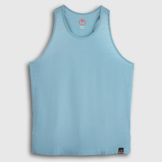 Mens Merino Blend 125 Ultrafine Racer Vest (Lagoon)