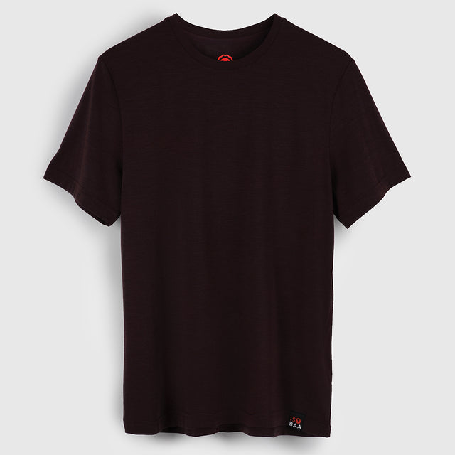 Mens Merino Blend 125 Ultrafine SS Crew (Brown Stone)