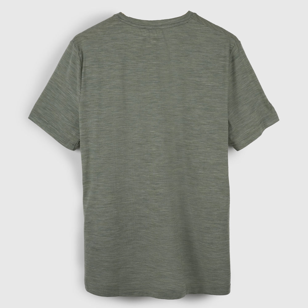 Mens Merino Blend 125 Ultrafine SS Crew (Olive)