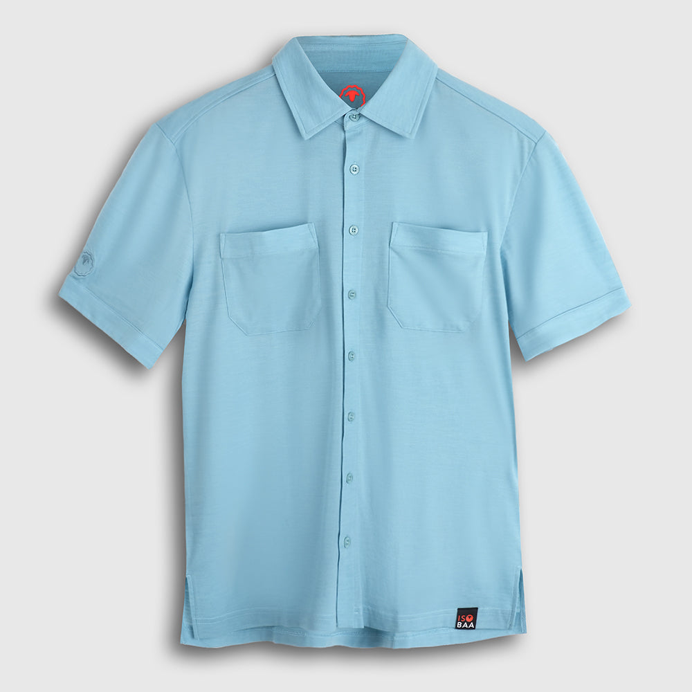 Mens Merino Blend 125 Ultrafine SS Shirt (Lagoon)