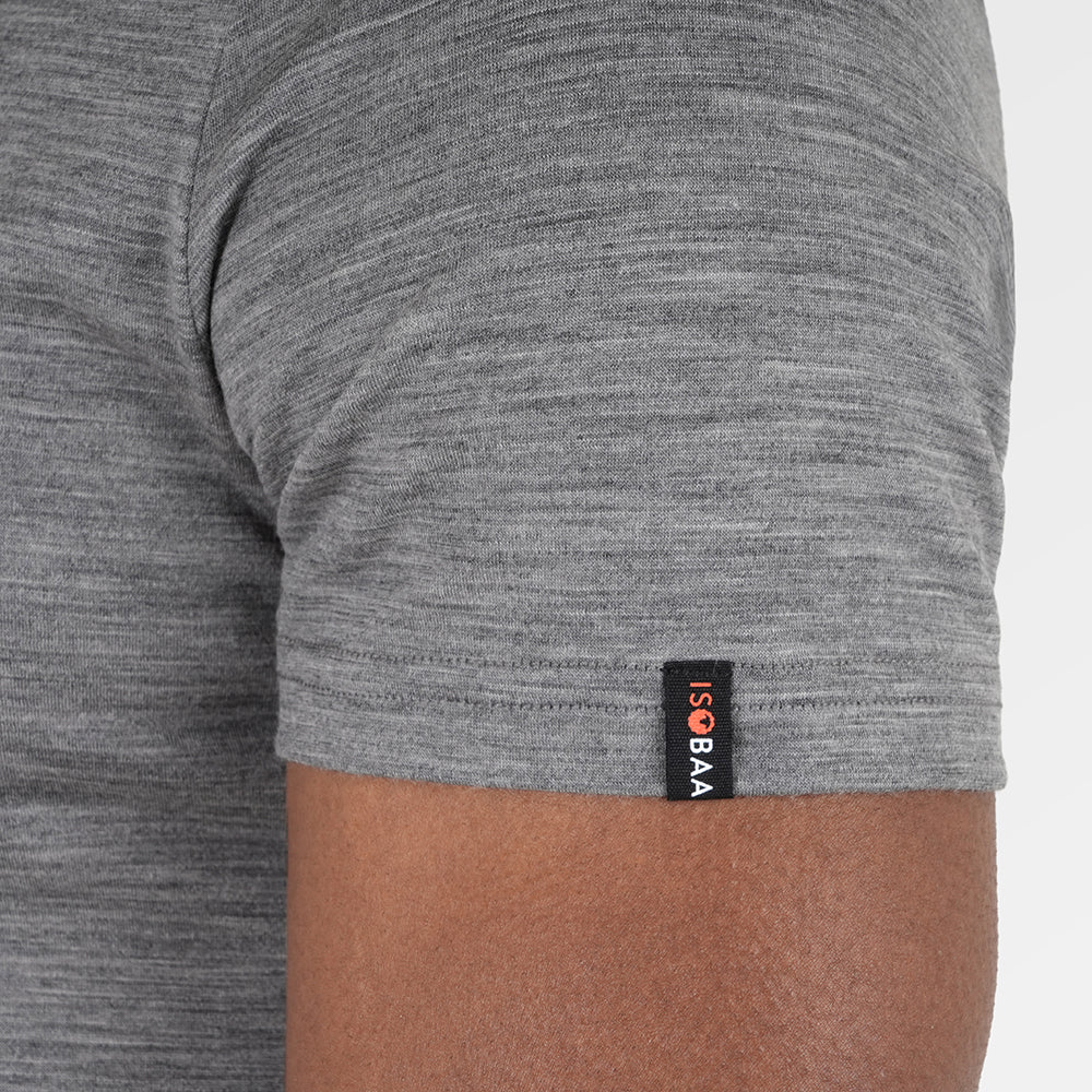 Mens Merino 150 Sketched Sunset Tee (Charcoal/Navy)